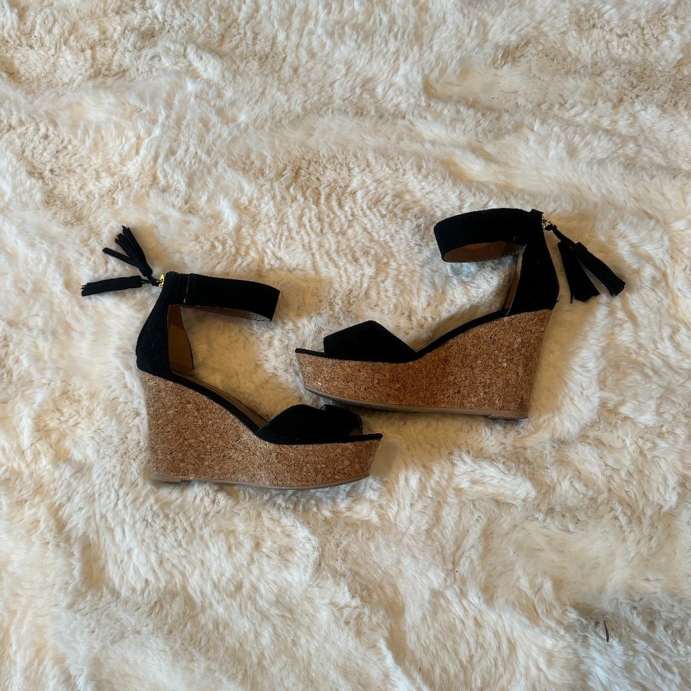 Qupid cork wedge heels